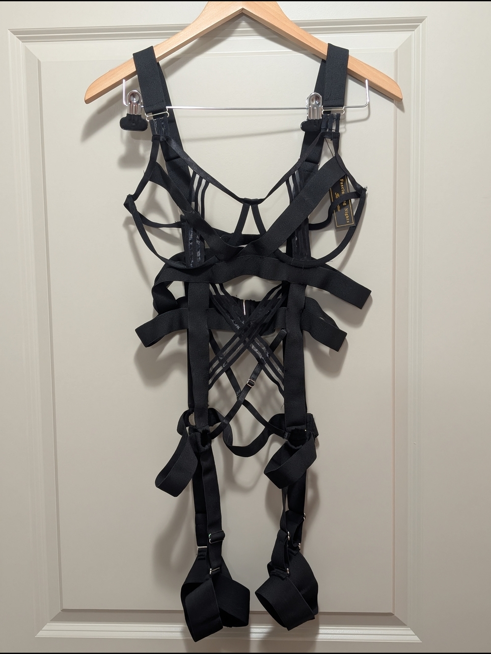 Strappy Black Harness Bodysuit